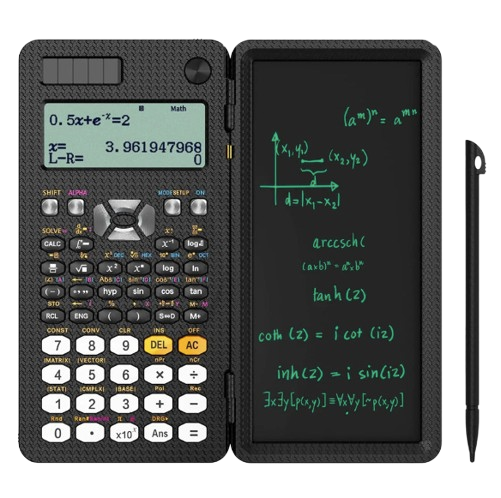 Calculadoras científicas plegables 2 en 1, tableta de escritura a mano, calculadora con función de aprendizaje, calculadoras científicas de escritorio plegables